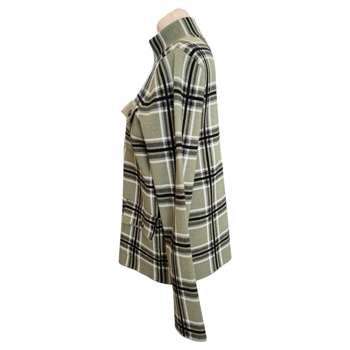 Rachel Zoe Green Check Knit Jacket - 14