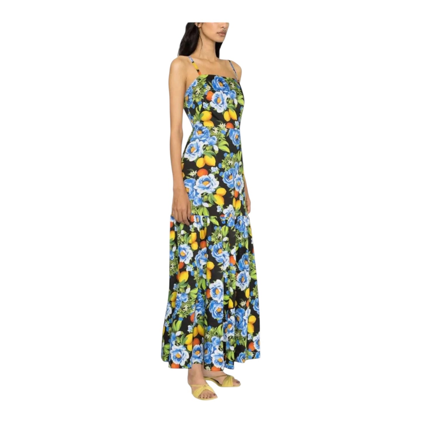 Borgo de Nor Peonia Print Cotton Maxi Dress - 10