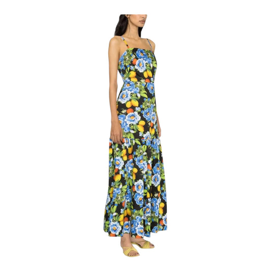 Borgo de Nor Peonia Print Cotton Maxi Dress - 10
