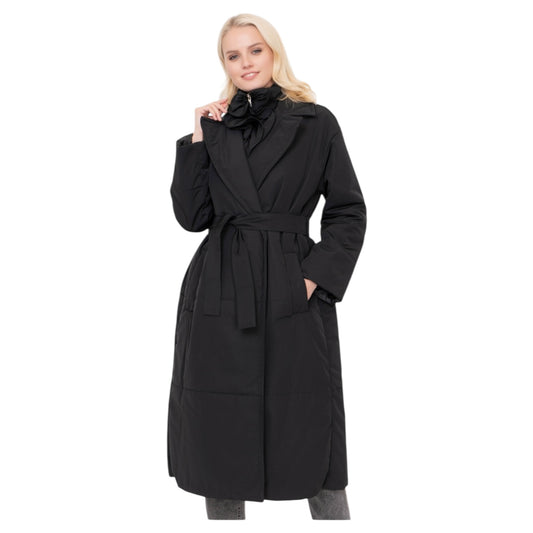 Marella Sport Black Coat with Detachable Ruffle Neck - 16