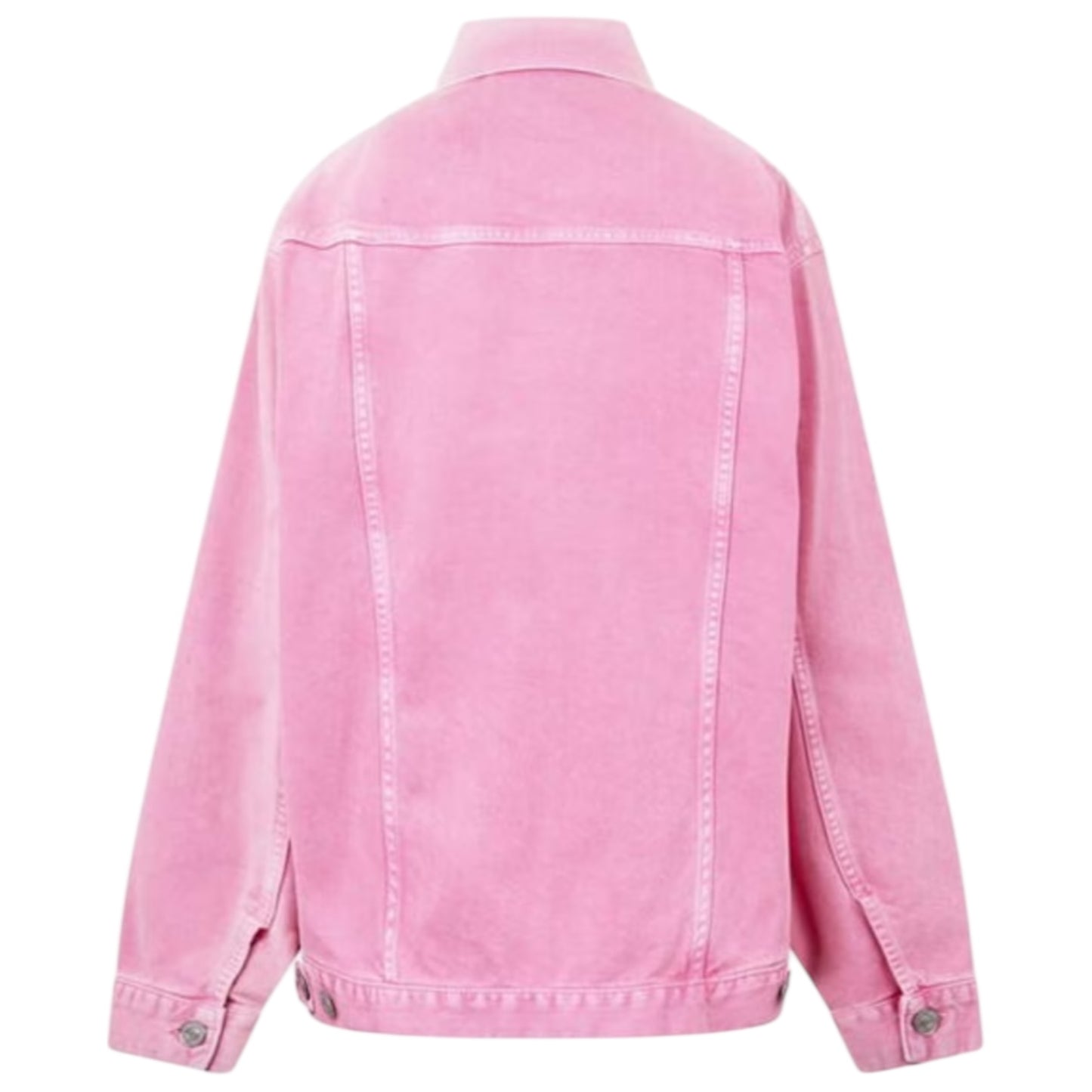 Balenciaga Pink Printed Logo Denim Jacket