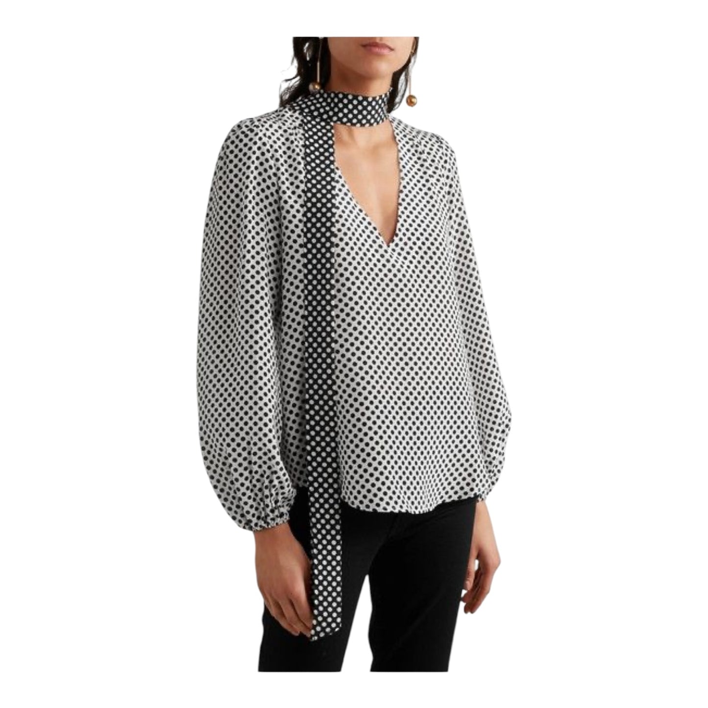 Rixo Polka Dot Silk Blouse - 14
