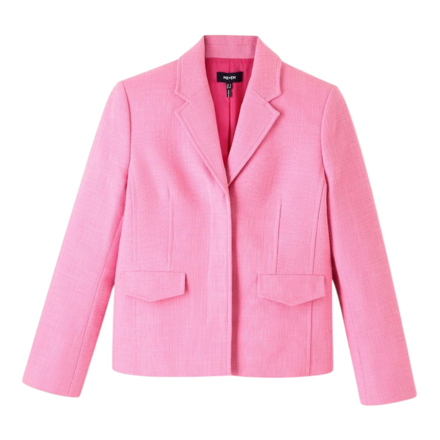 Me + Em Pink Cotton Fitted Contour Jacket - 14