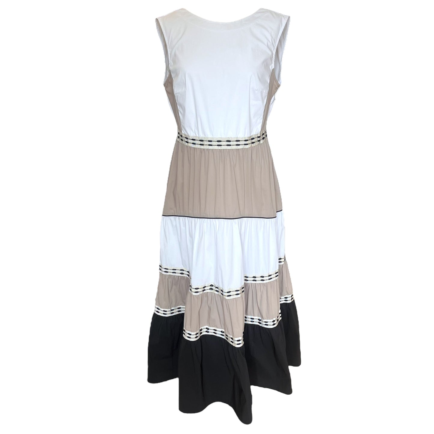 Purotatto White, Taupe and Black Dress - 10/12