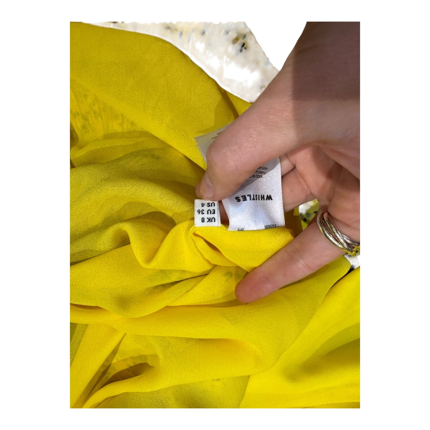 Whistles Yellow Ditsy Blossom Pleated Dress - 8