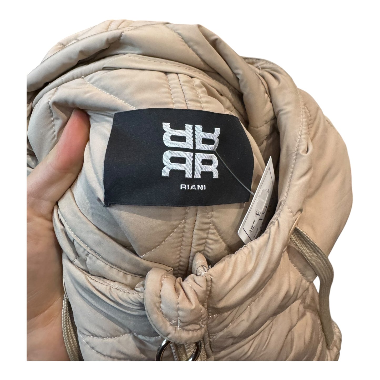 Riani Beige Quilted Hooded Coat - 14