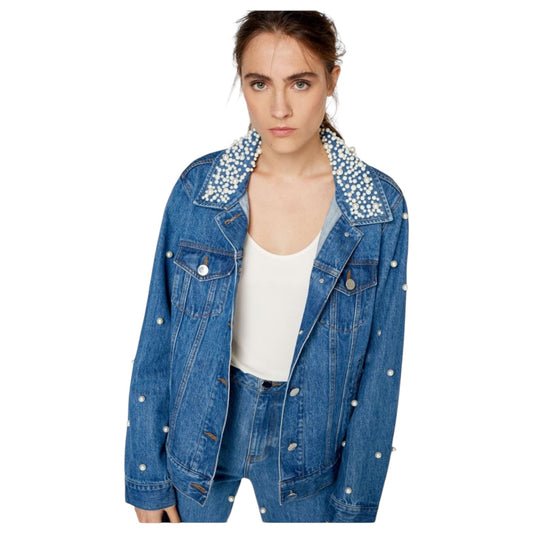 Uterqüe Denim Pearl Jacket - 10/12