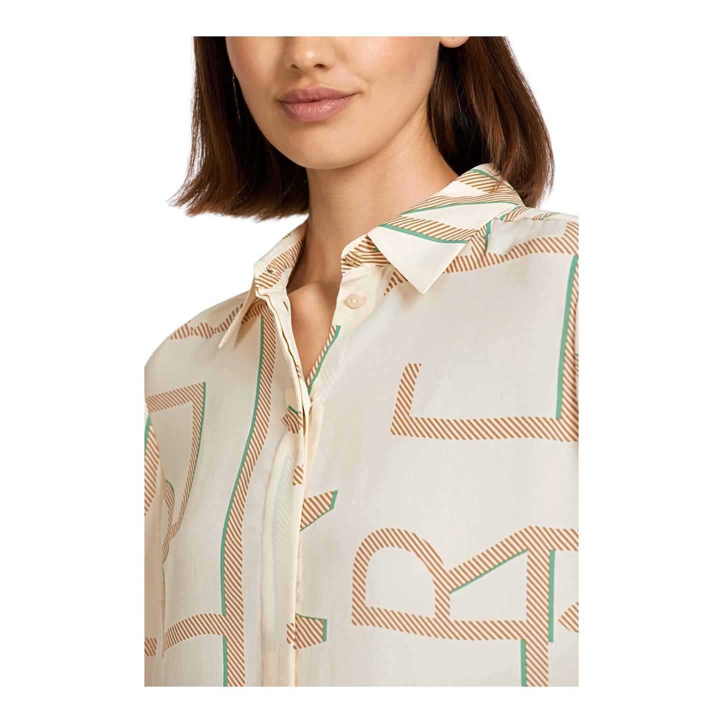 Marc Cain Creme Motif Print Shirt - 16