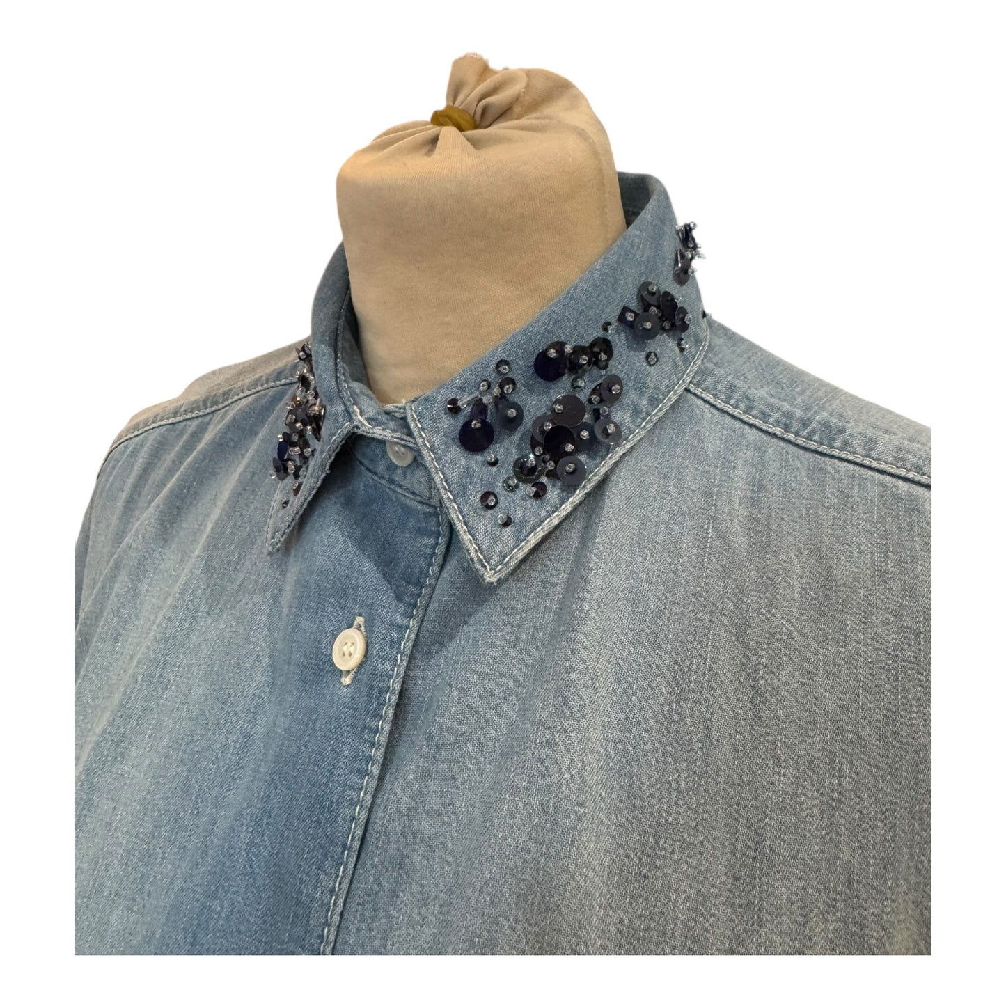 Fabiana Filipppi Blue Denim Drawstring Blouse - 10
