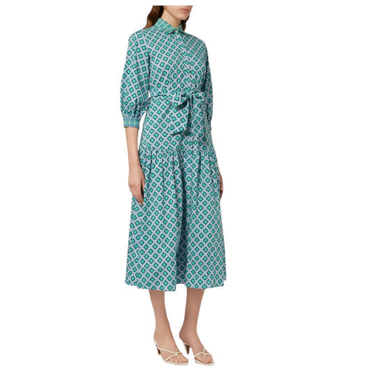 Marella Blue and Green Shirt Dress - 12