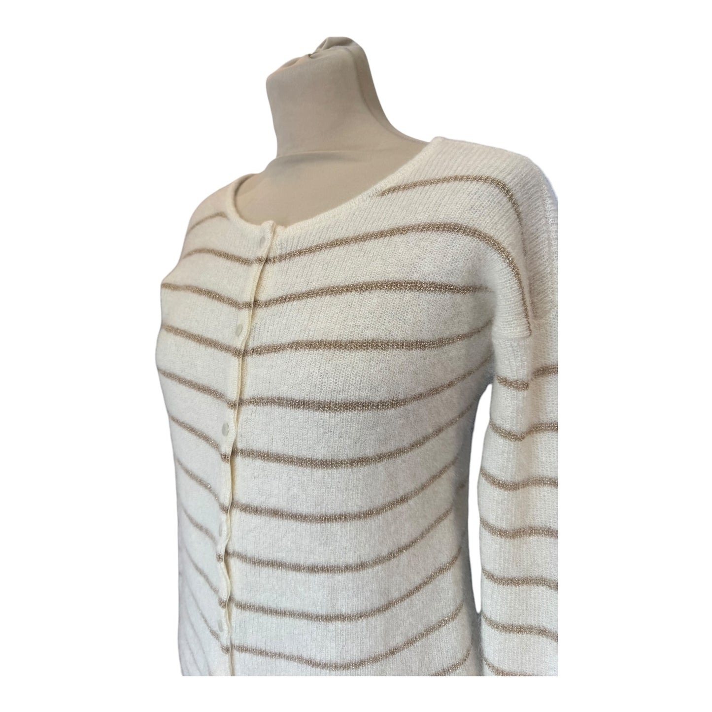Sézane Cream and Gold Gaspard Cardigan - 8
