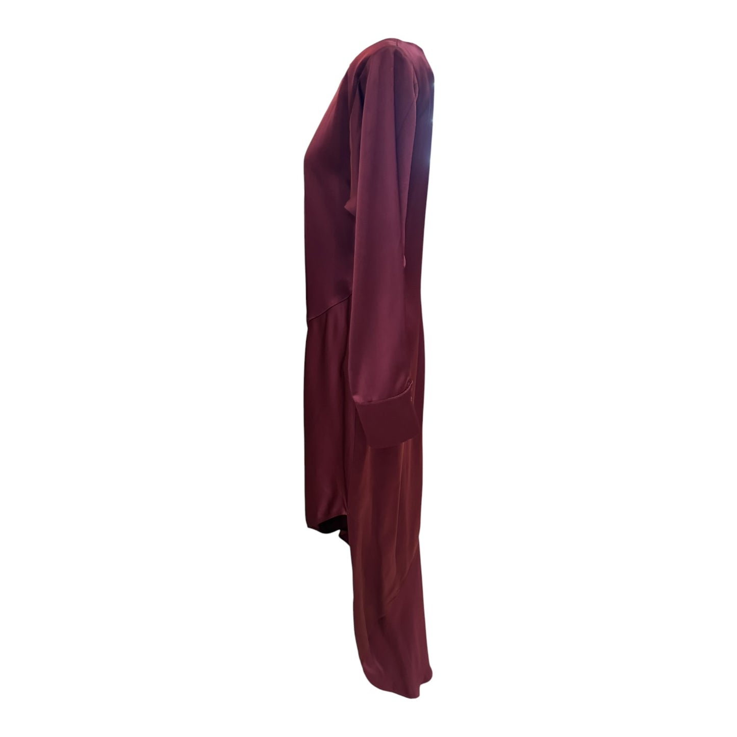 Reiss Burgundy Satin Midi Dress - 12 - NEW