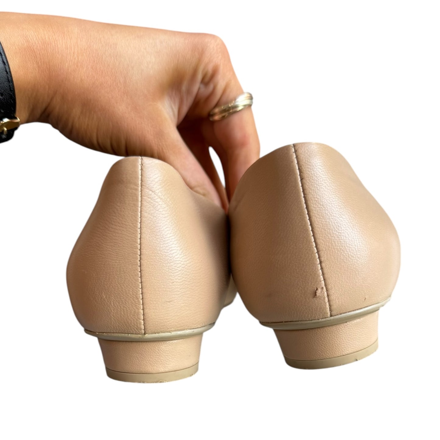 Salvatore Ferragamo Nude Bow Front Flats - 7