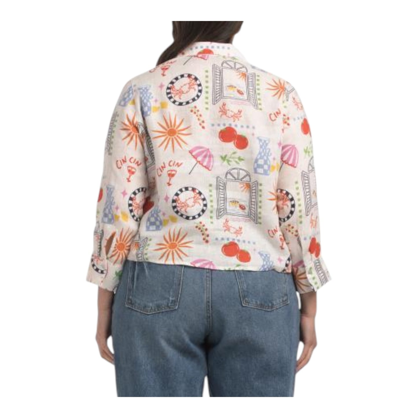 Cynthia Rowley Linen Patterned Top - 18/20 - NEW