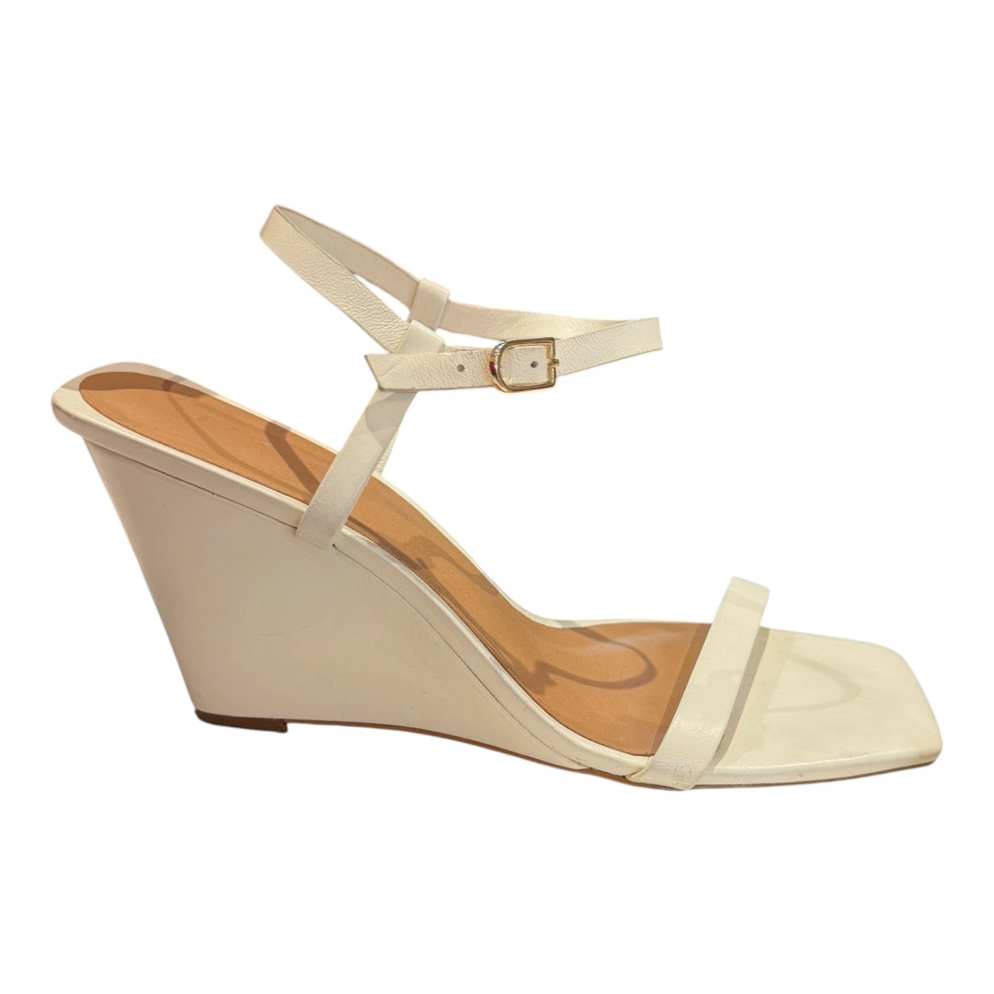 Jigsaw Cream Pippa Skinny Strap Wedge Heel - 37/4