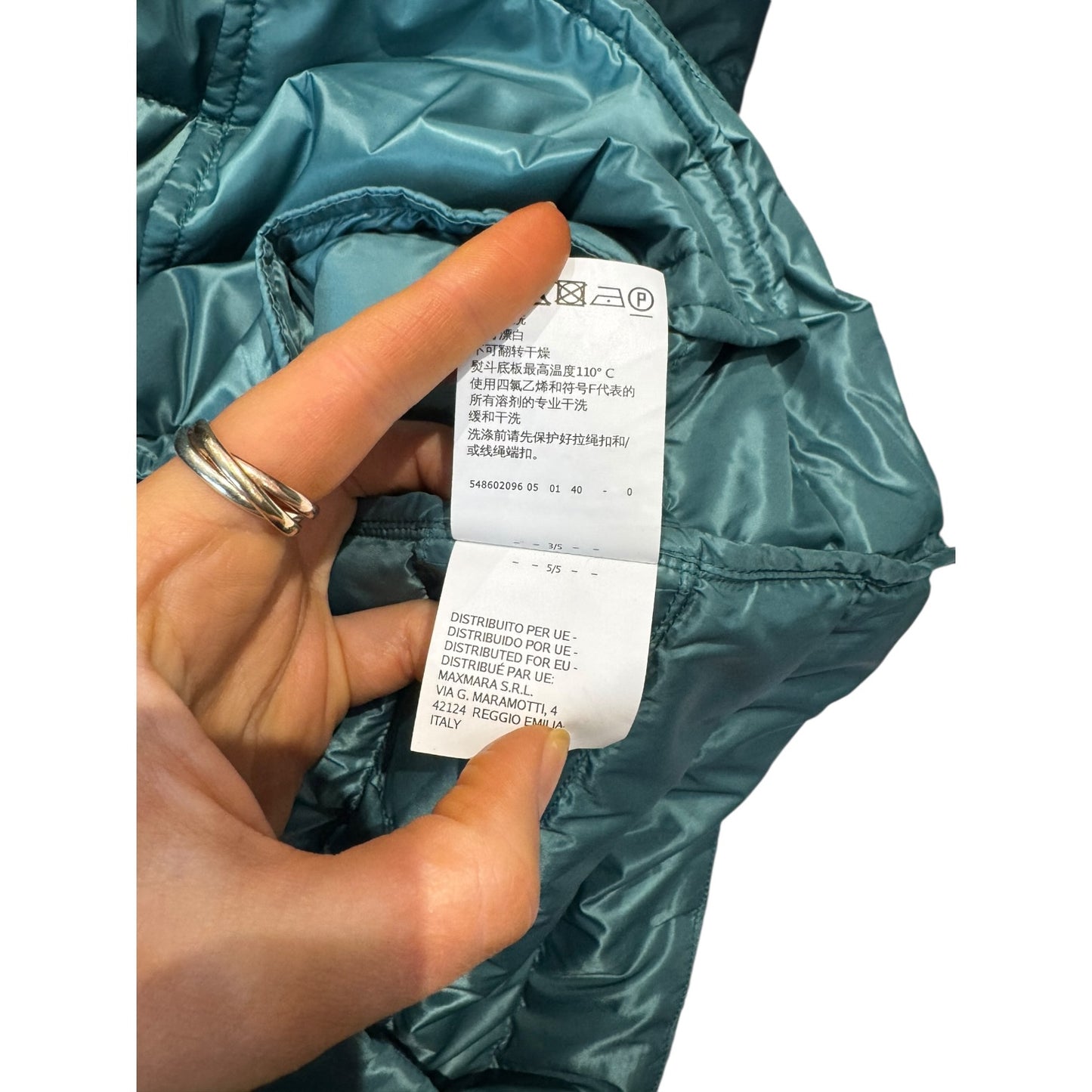 Weekend Max Mara Aqua Puffer Jacket with Scarf - 8/10