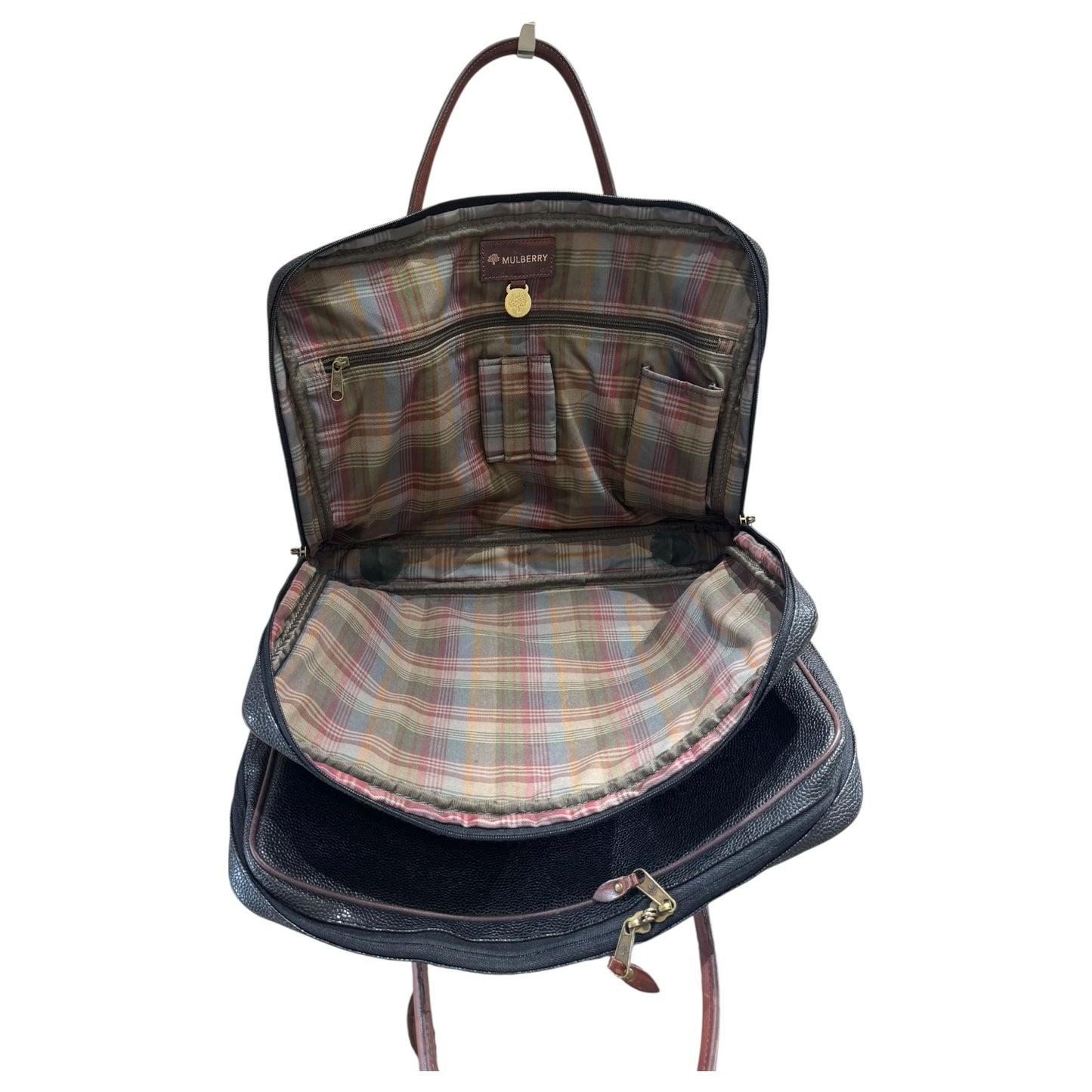Mulberry Scotch Grain Black and Brown Brief Case