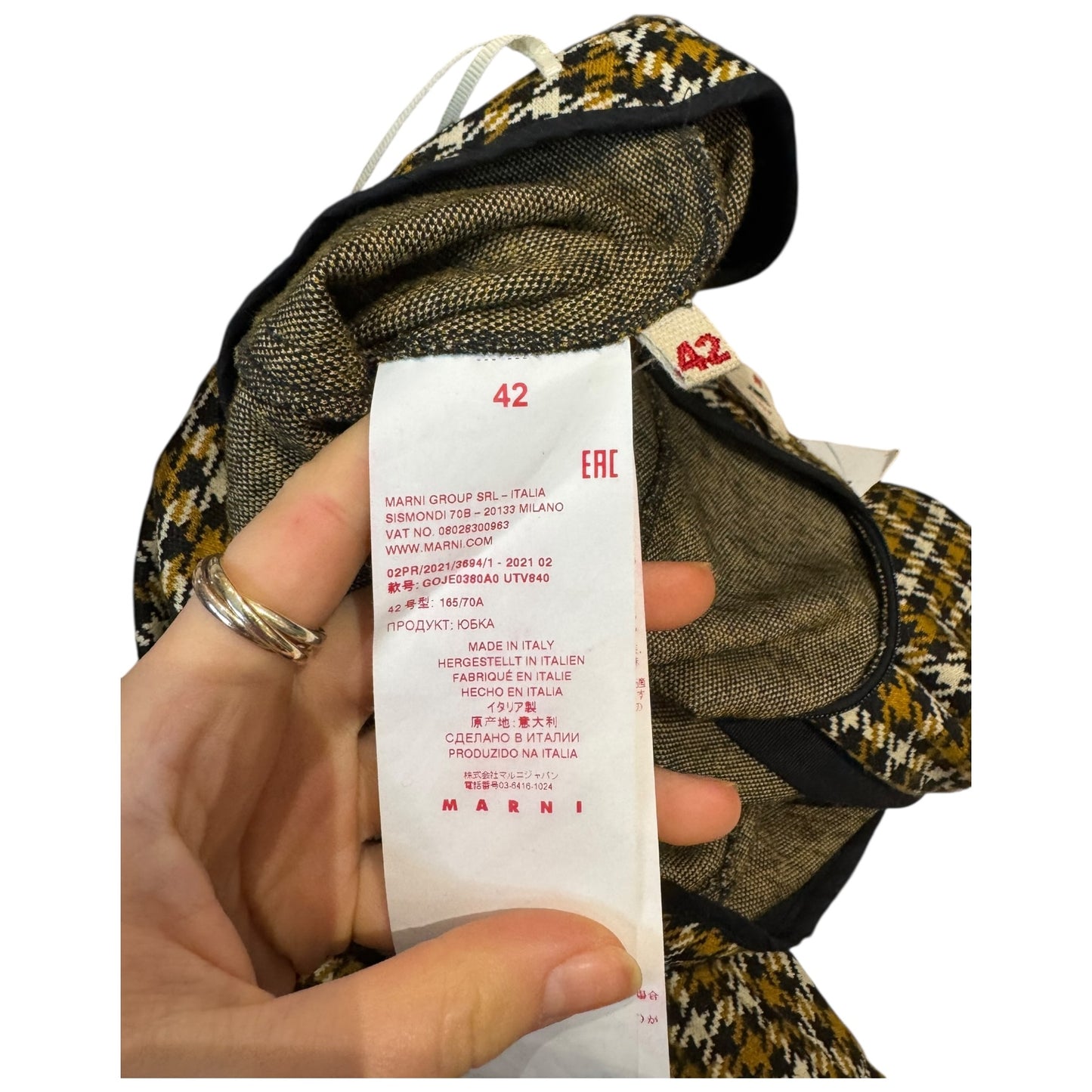 Marni Navy and Mustard Midi Skirt - 12