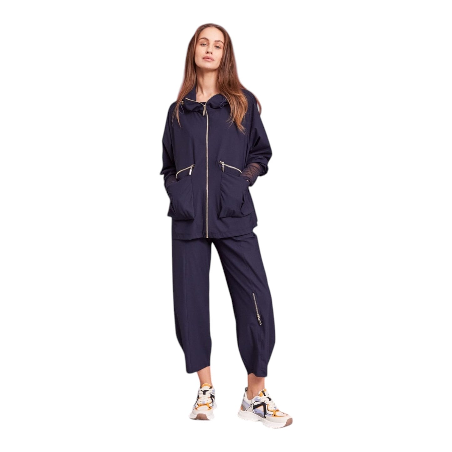 Naya Navy Hooded Jacket With Zip Pockets - 10