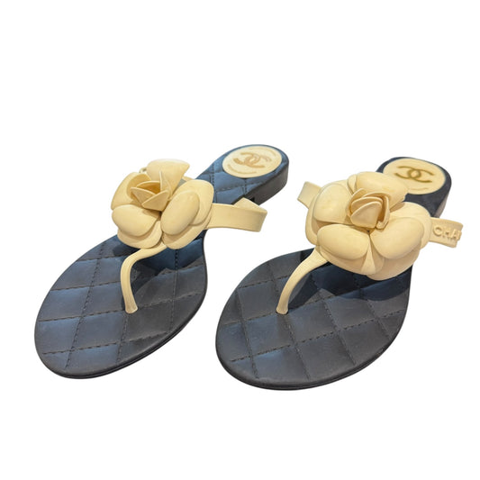 Chanel Camelia Flip Flops - 39 / 6