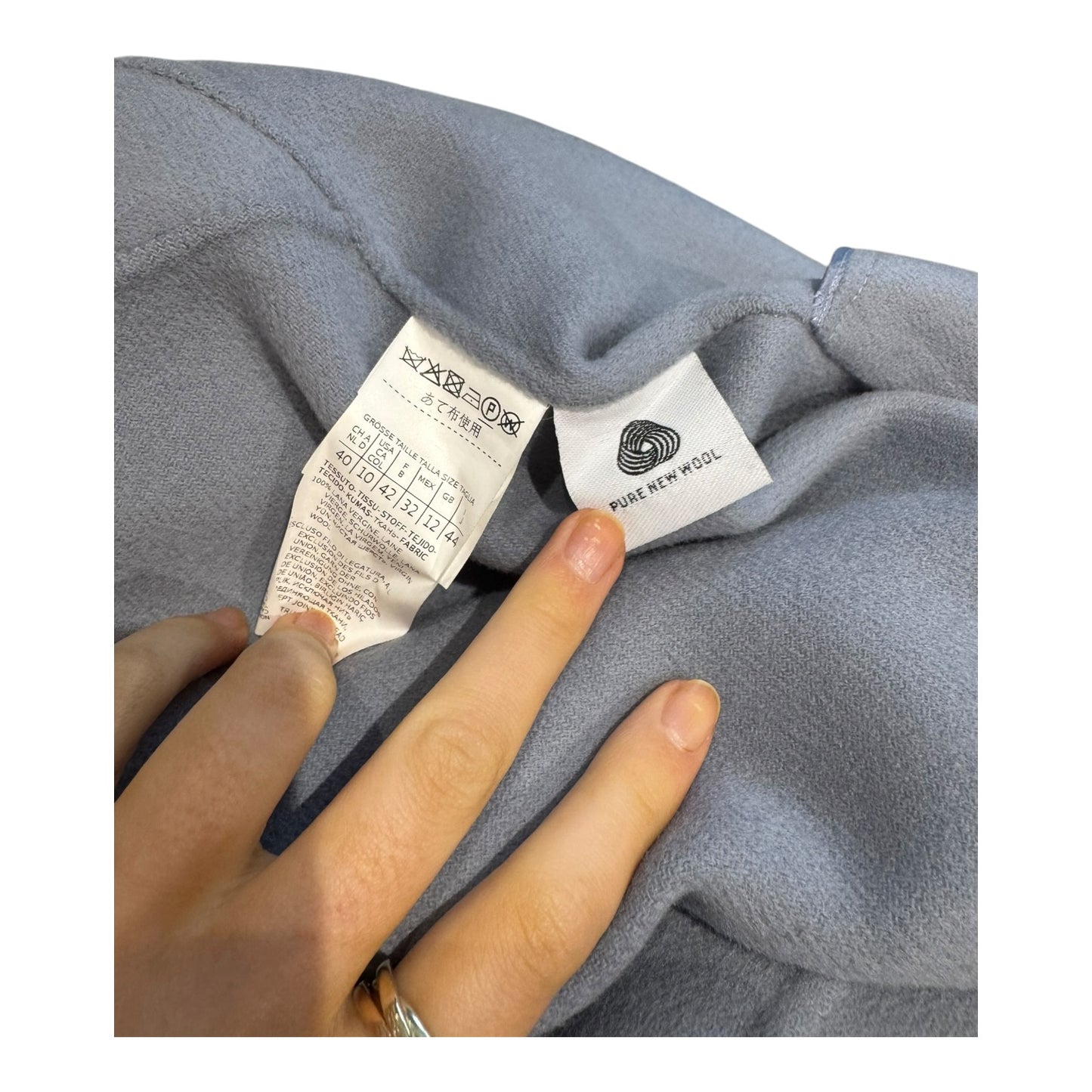 S Max Mara Messi Coat in Blue Grey - 12