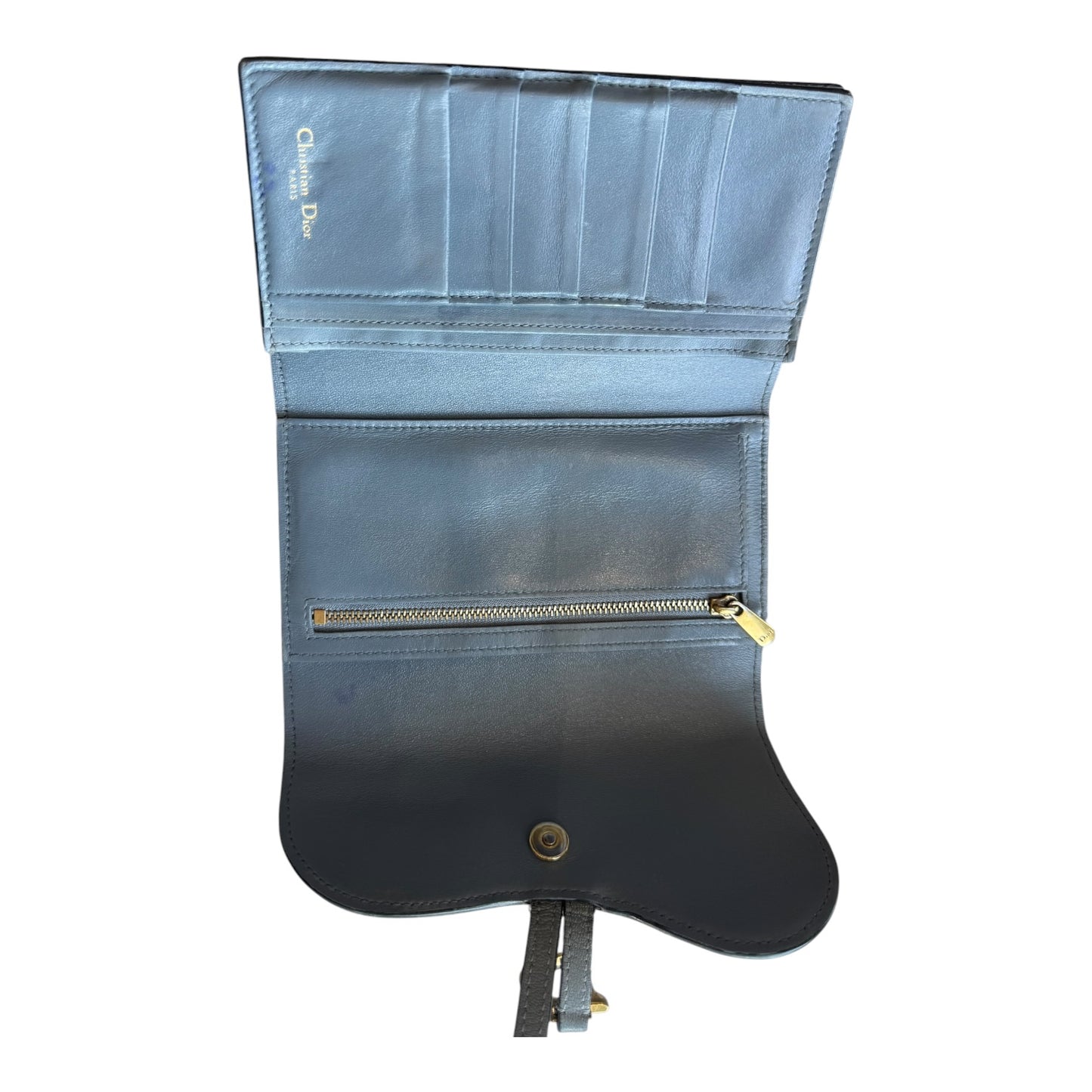 Dior Blue Grey Saddle Purse
