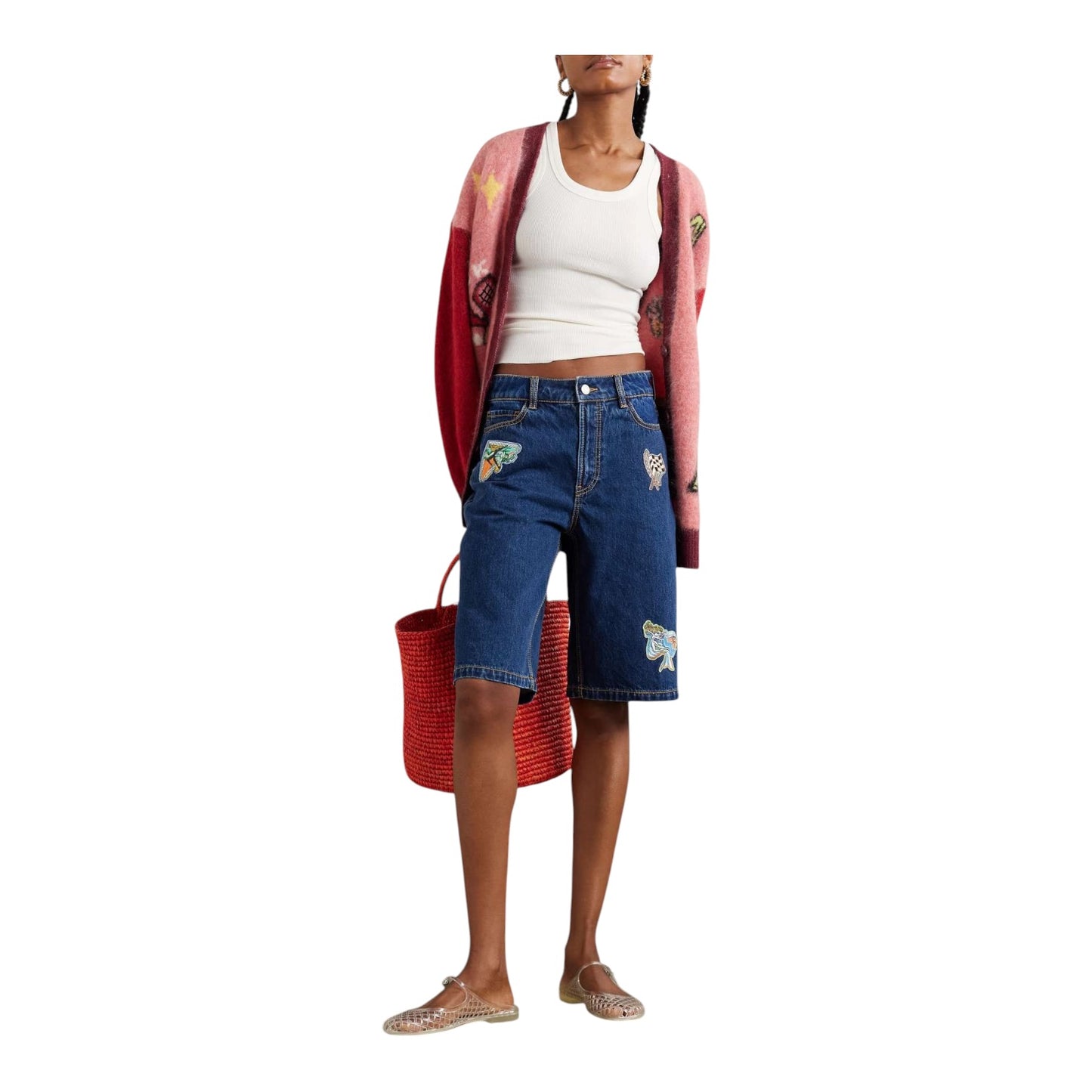 Alémais Speedy Appliquéd Denim Shorts - 14/16
