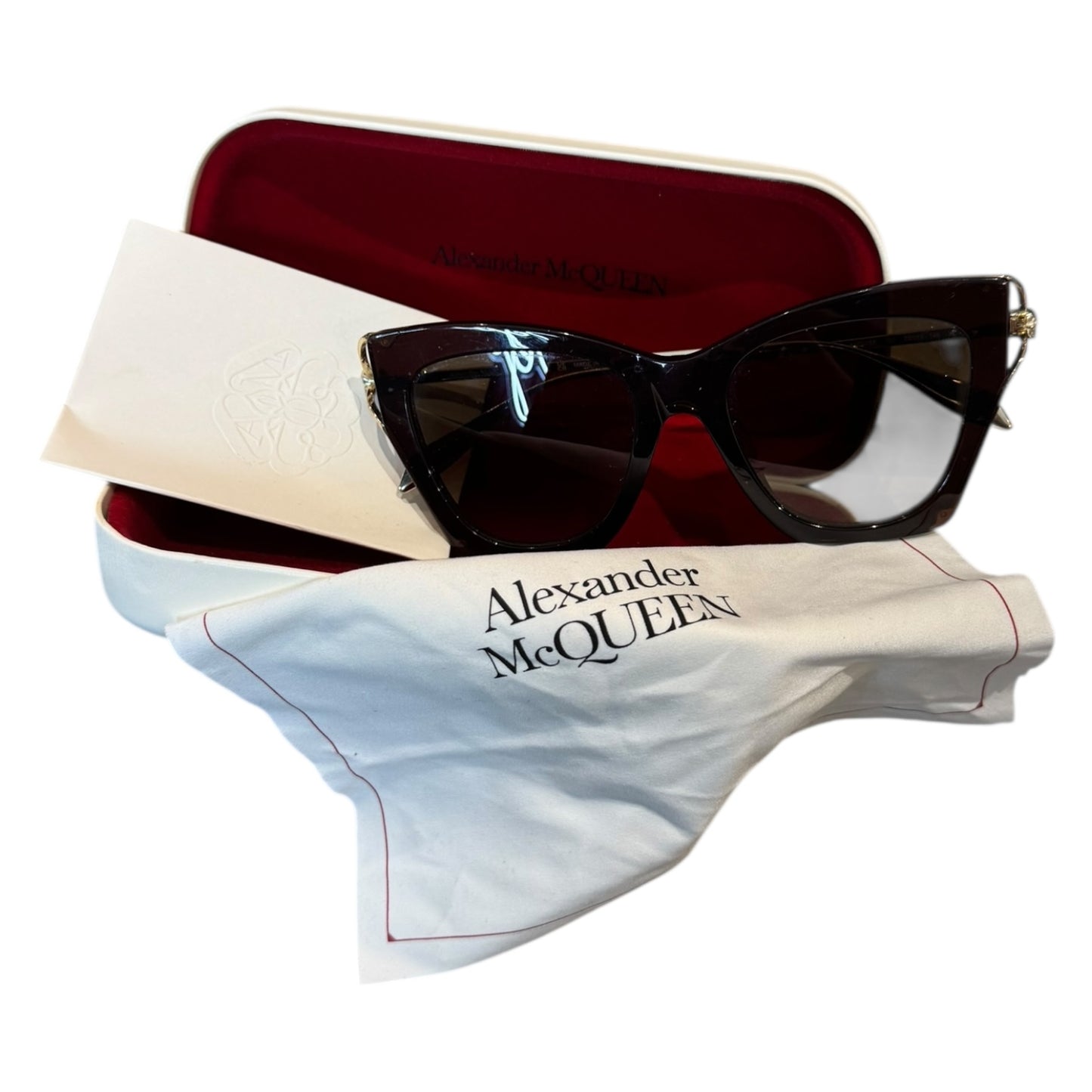 Alexander McQueen Brown and Gold Sunglasses - XL