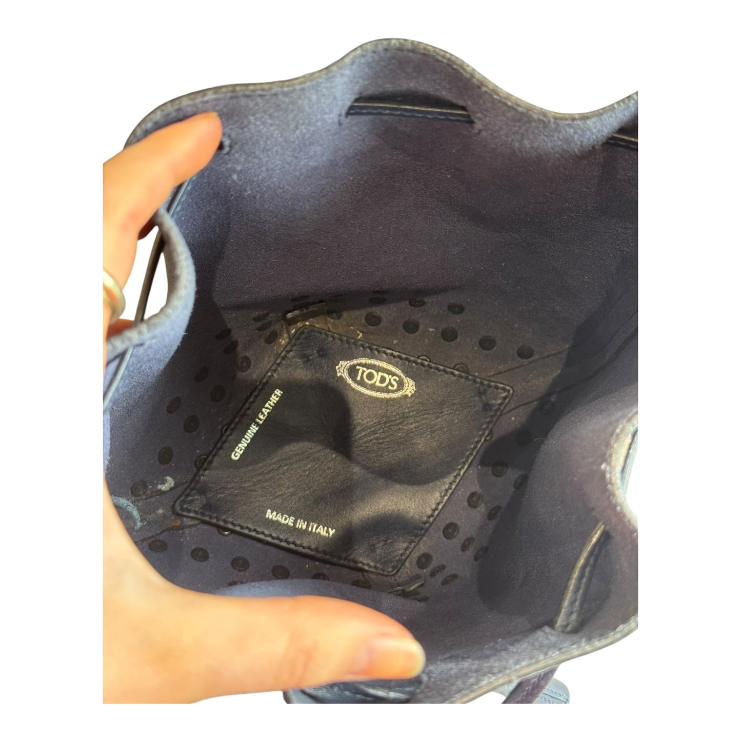 Tod's Navy Mini Secchiello Bucket Bag