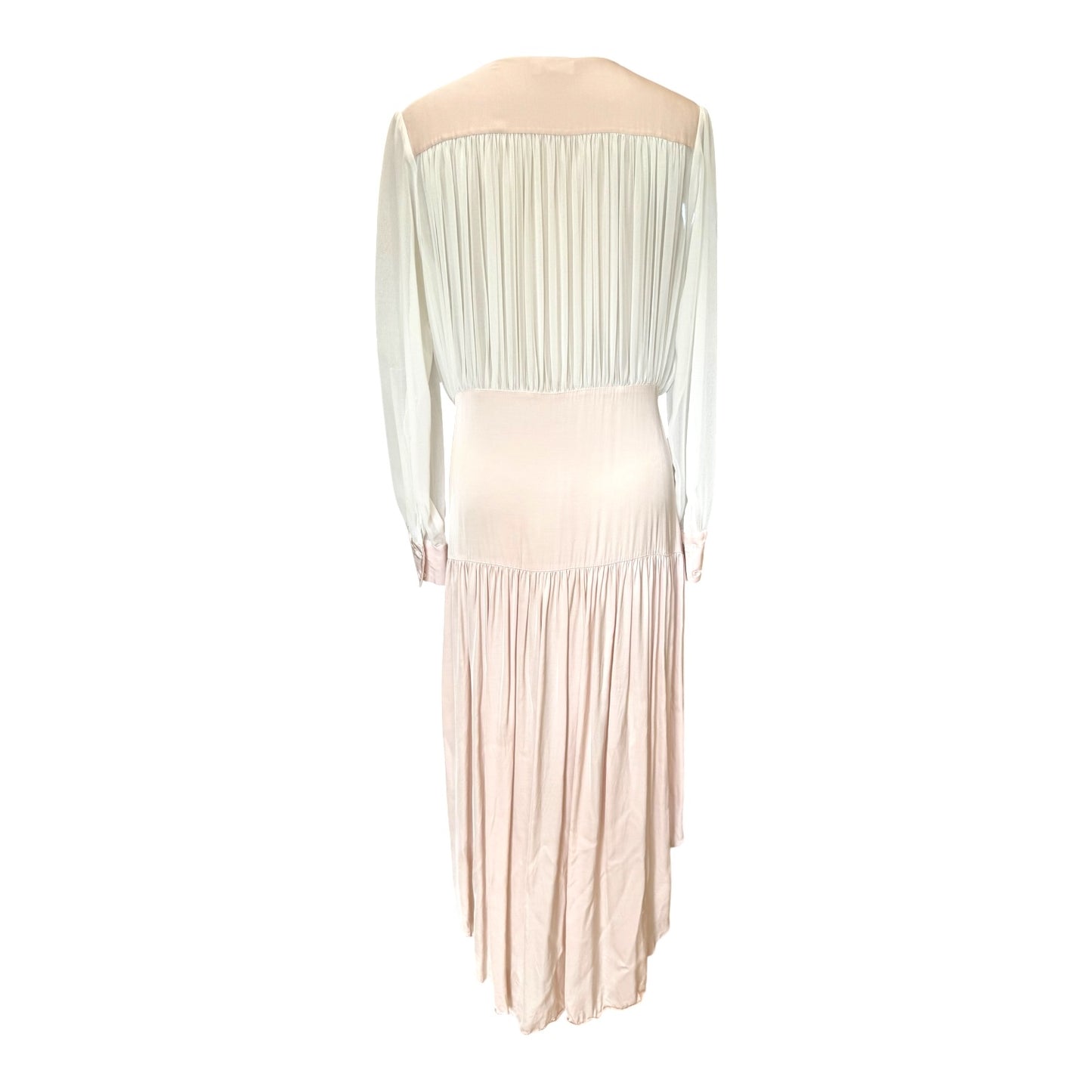 Sandro White and Blush Chiffon Panelled Dress - 12