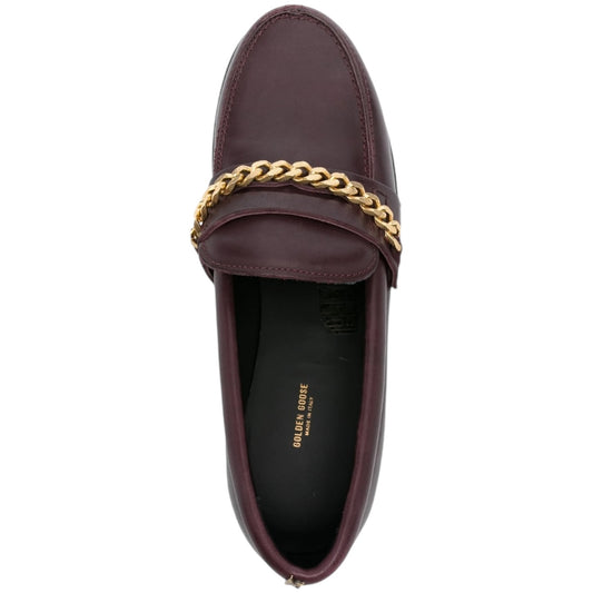 Golden Goose Burgundy Jerry Chain-Linked Loafers - 37/4