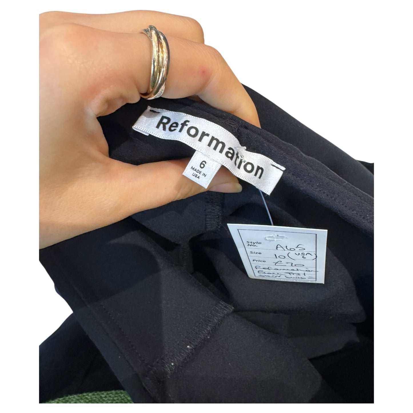 Reformation Black Priya Pants with Skirt Overlay - 10