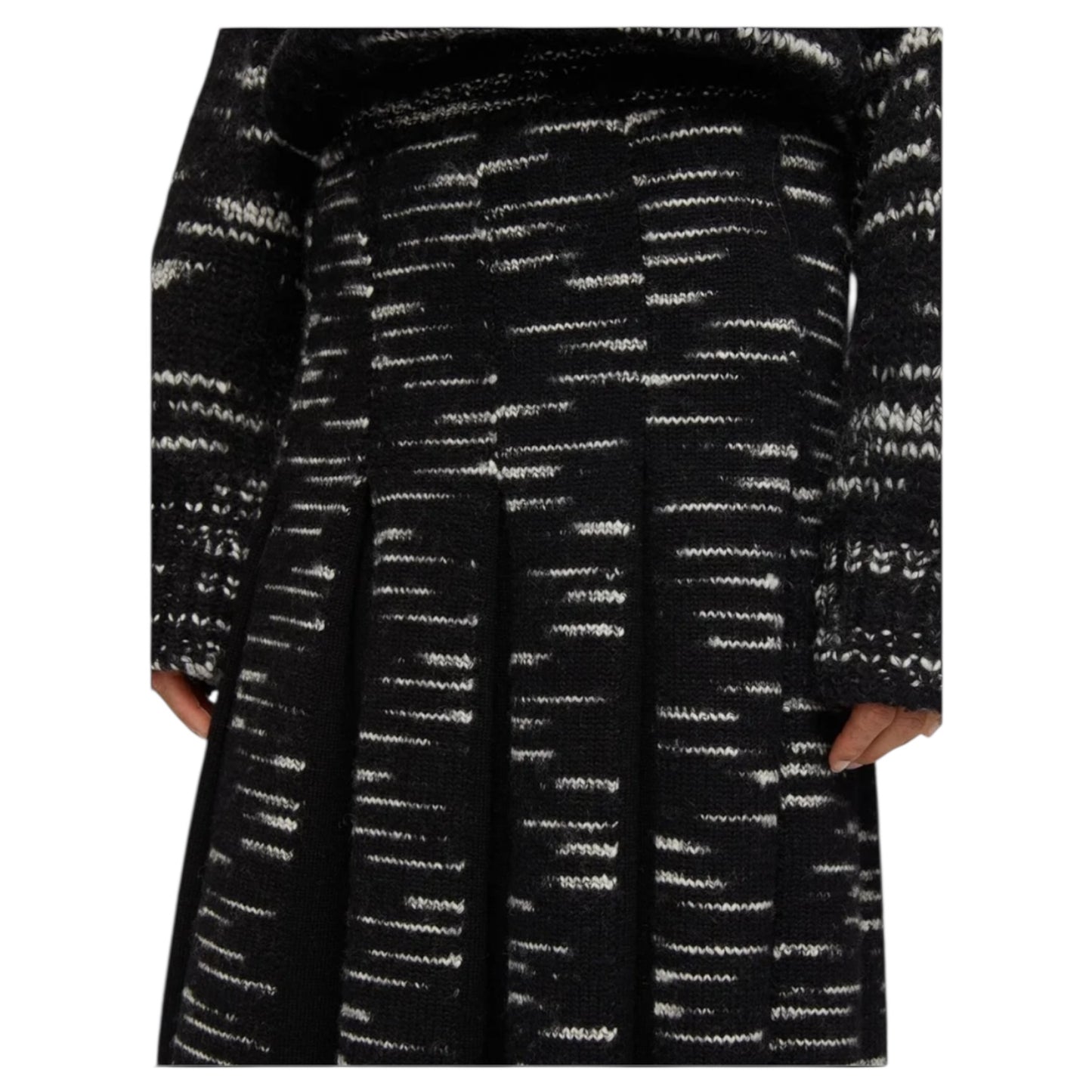 Joseph Black and White Printed Yarn Skirt - 10