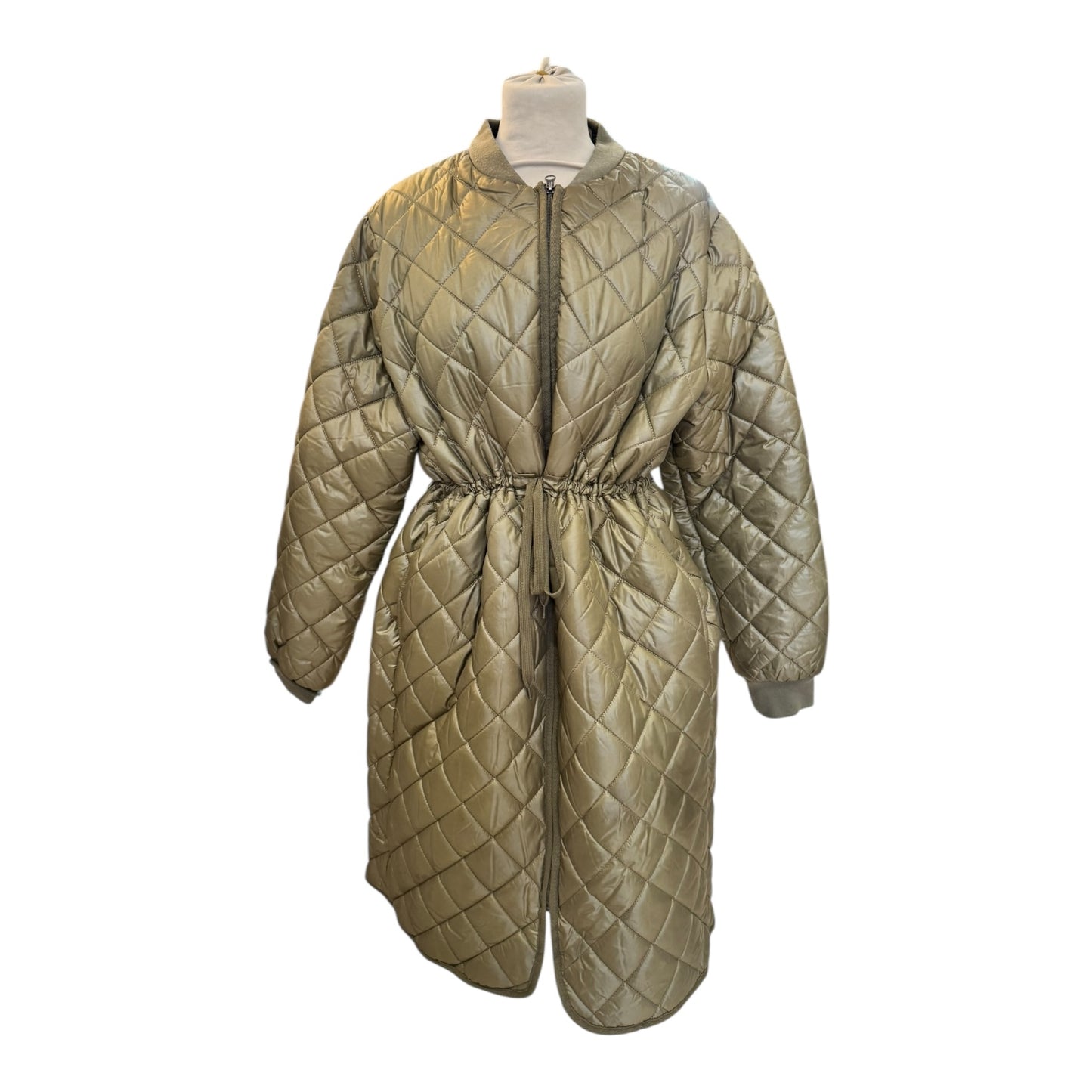 Jessica Graff Khaki Quilted Coat - 18