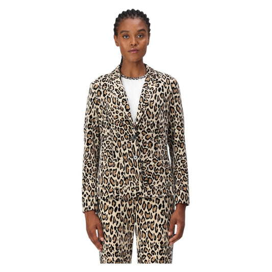 Marc Cain 'Soft Moon Rock' Leopard Velvet Blazer - 12