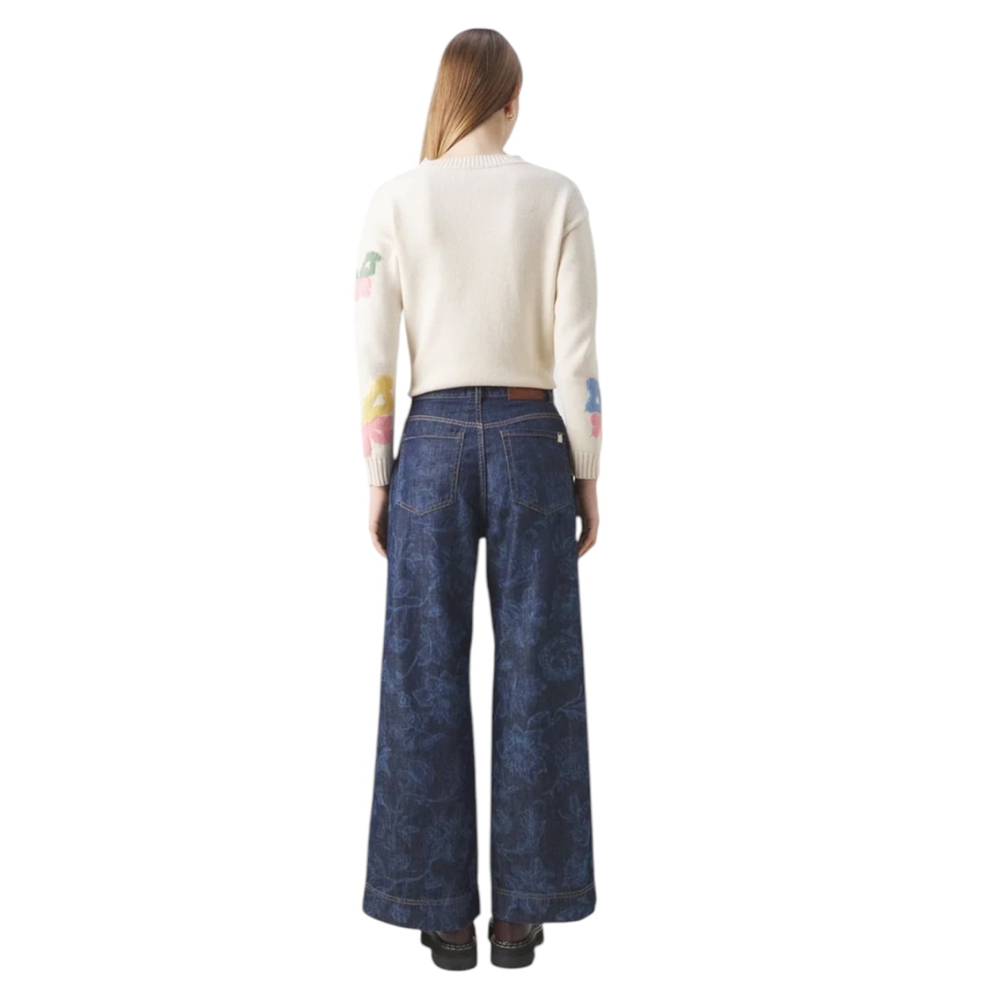 Weekend Max Mara Patterned Wide Leg Jeans - 14