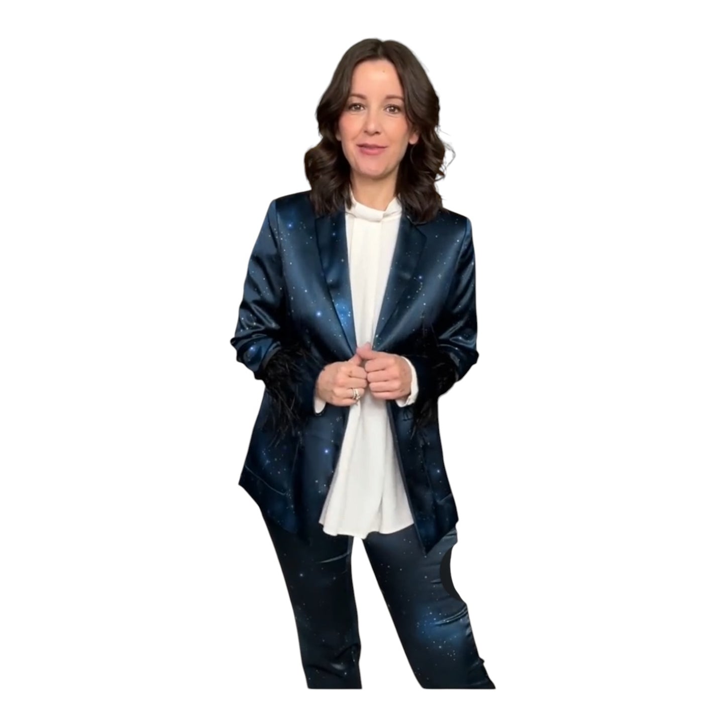 Marc Cain Detachable Feather Constellation Blazer - 12