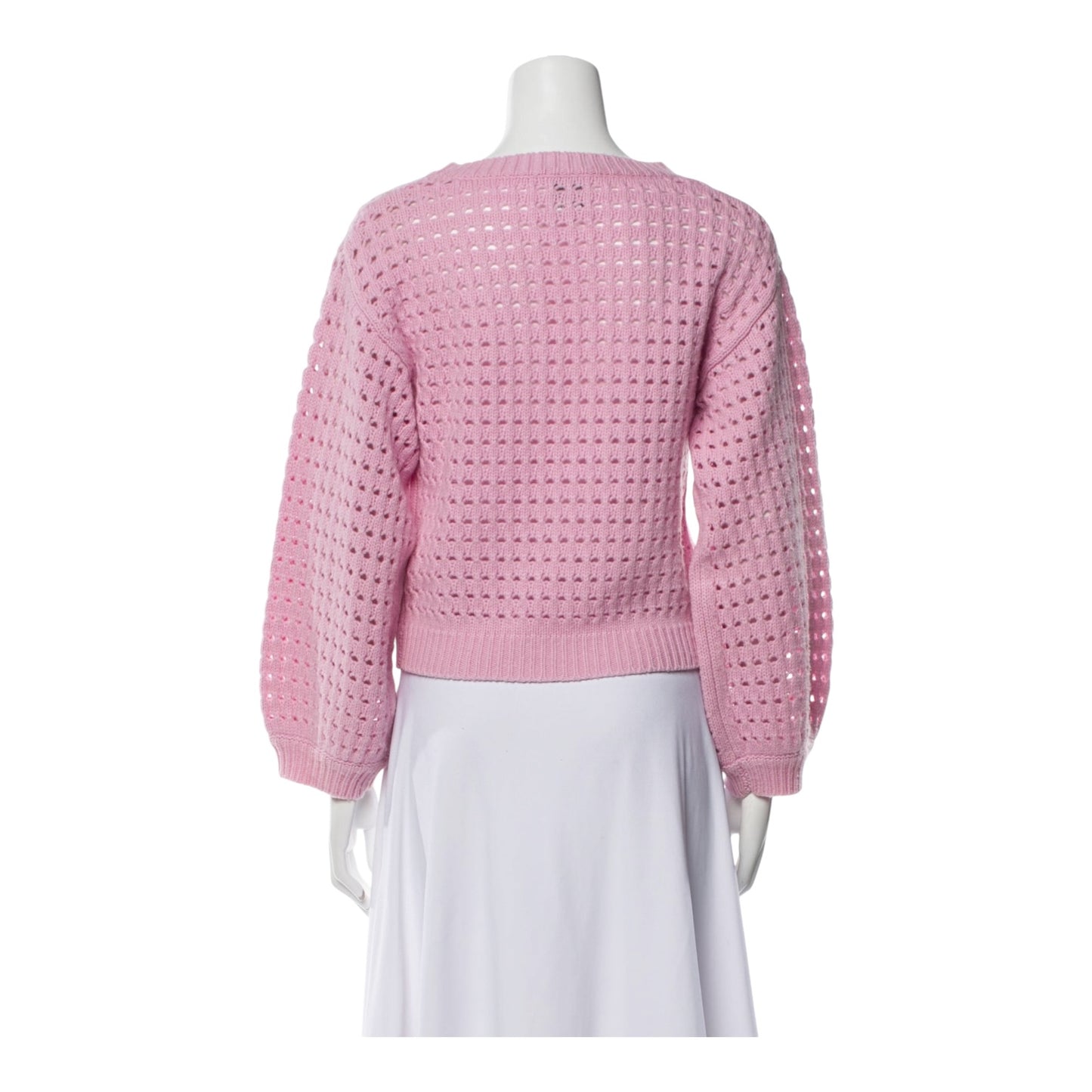 Allude Pink Wool and Cashmere Crop Jumper - 8/10