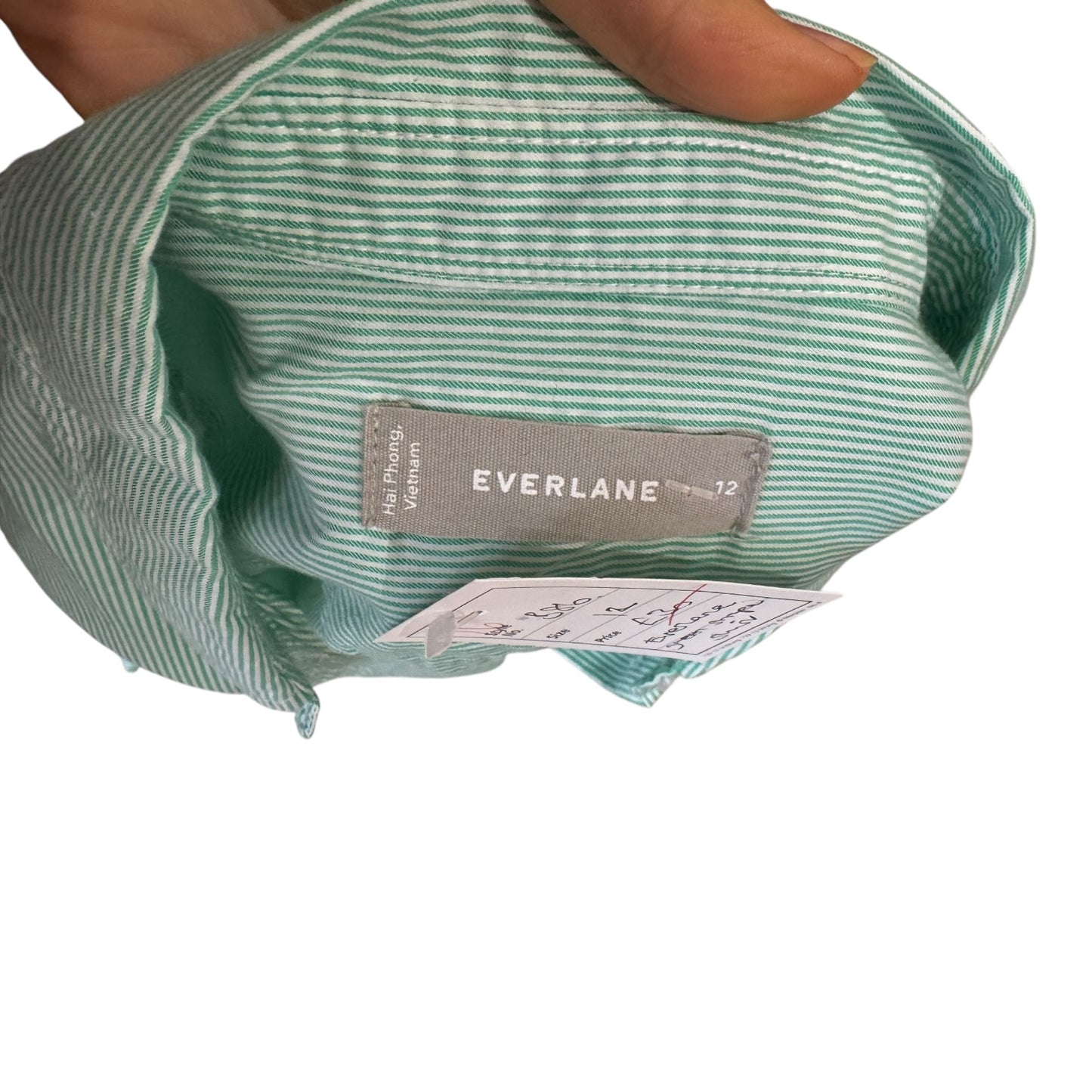 Everlane Green Stripe Shirt - 12