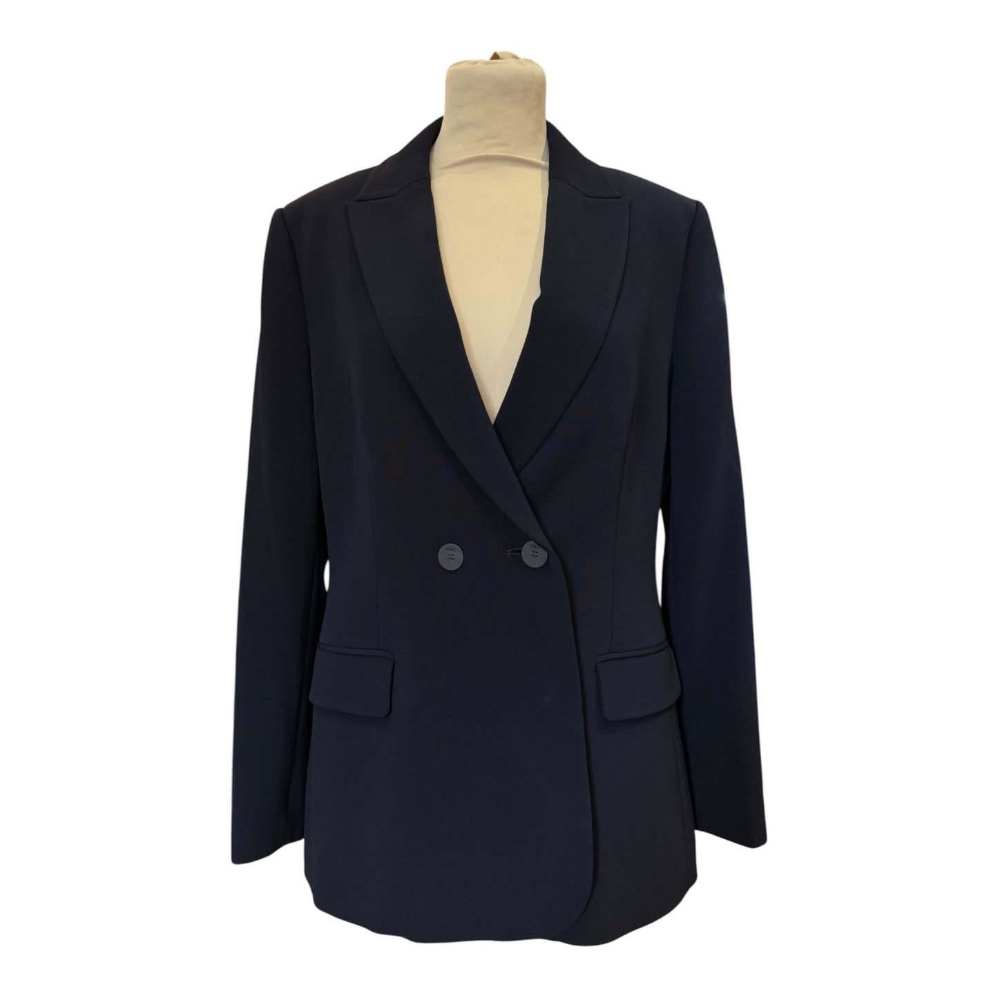 The Fold Clever Navy Crepe Knighton Jacket - 12