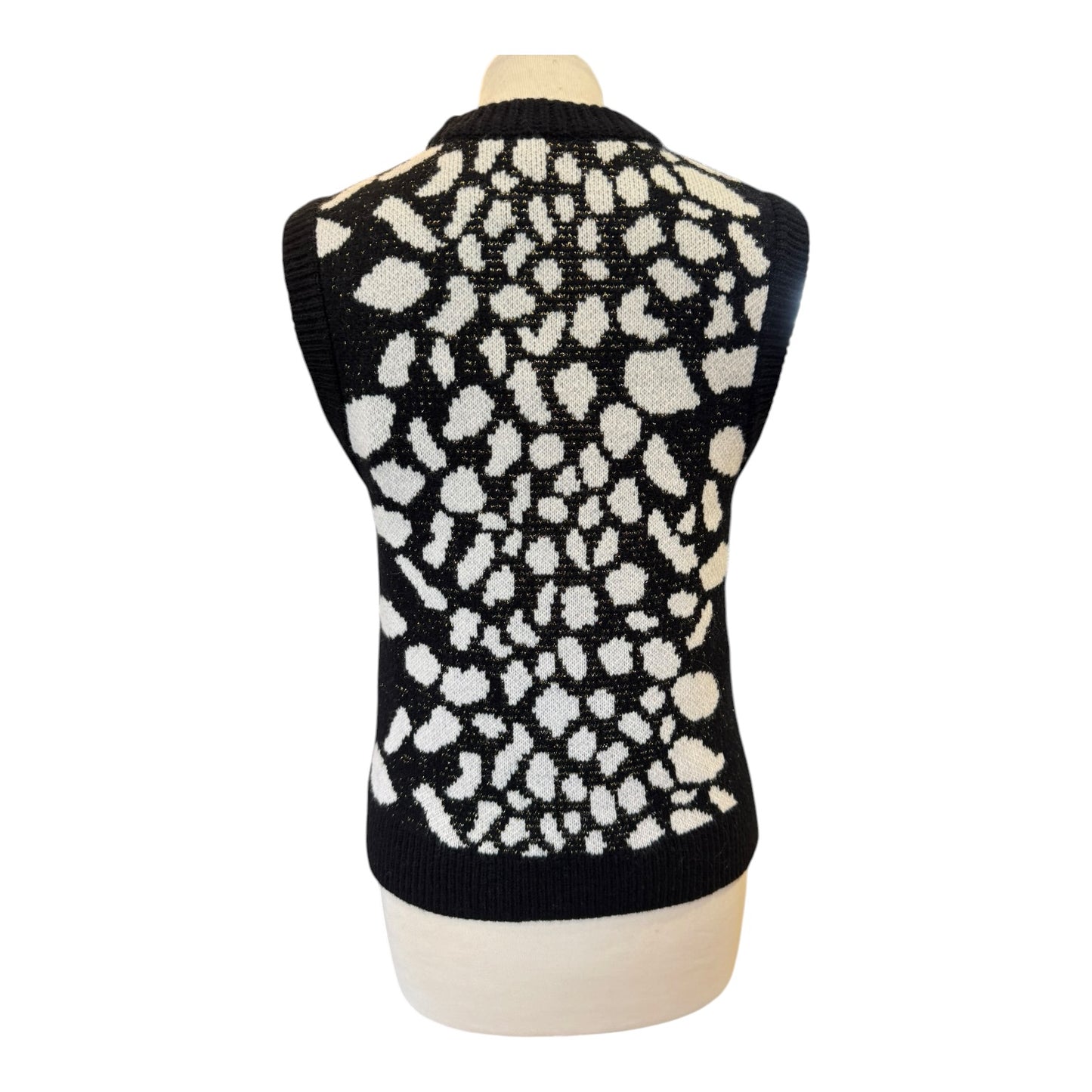 Jigsaw Leopard Jacquard Knit Tank in Monochrome - 6 - NEW