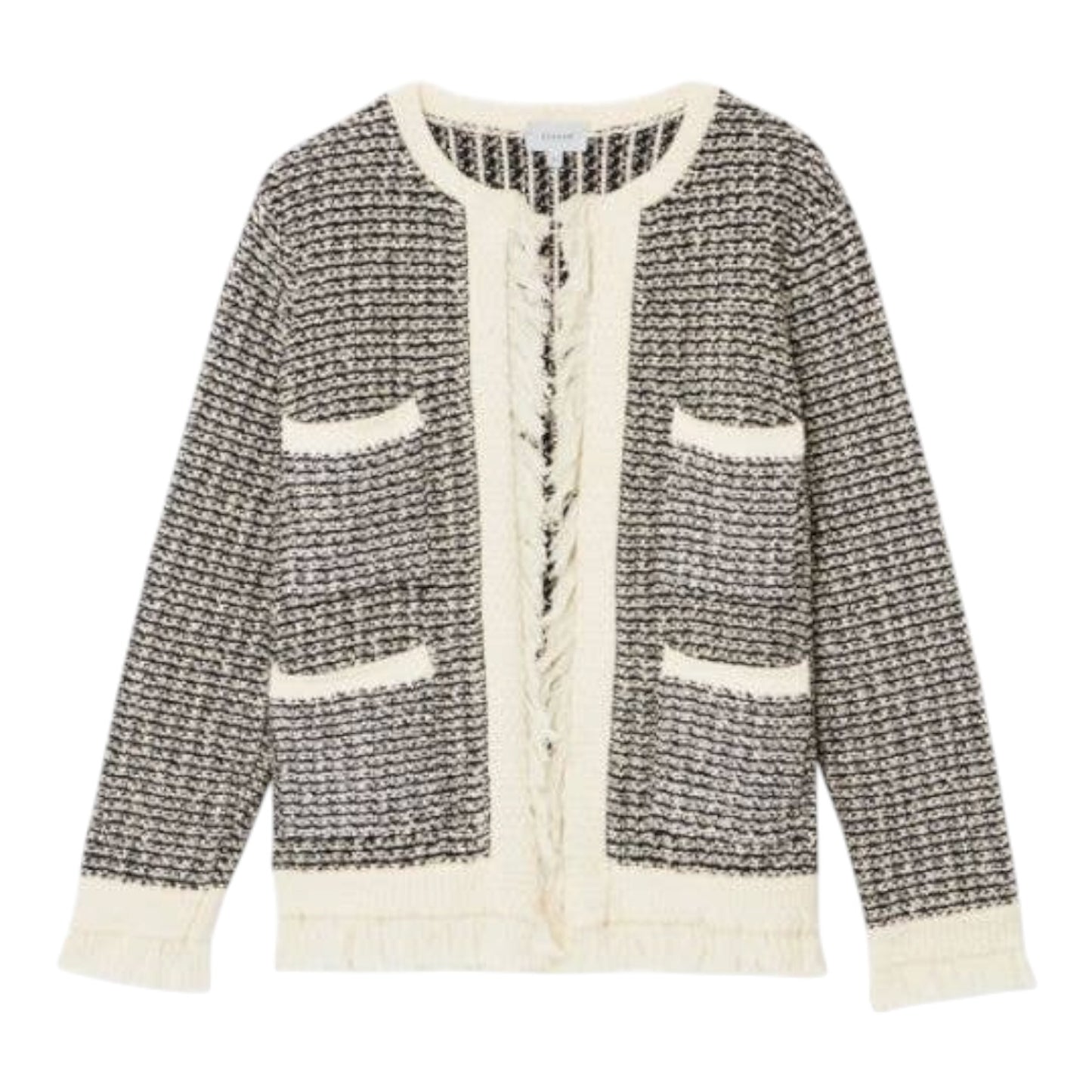 Jigsaw Black and Cream Boucle Jacket - 10/12
