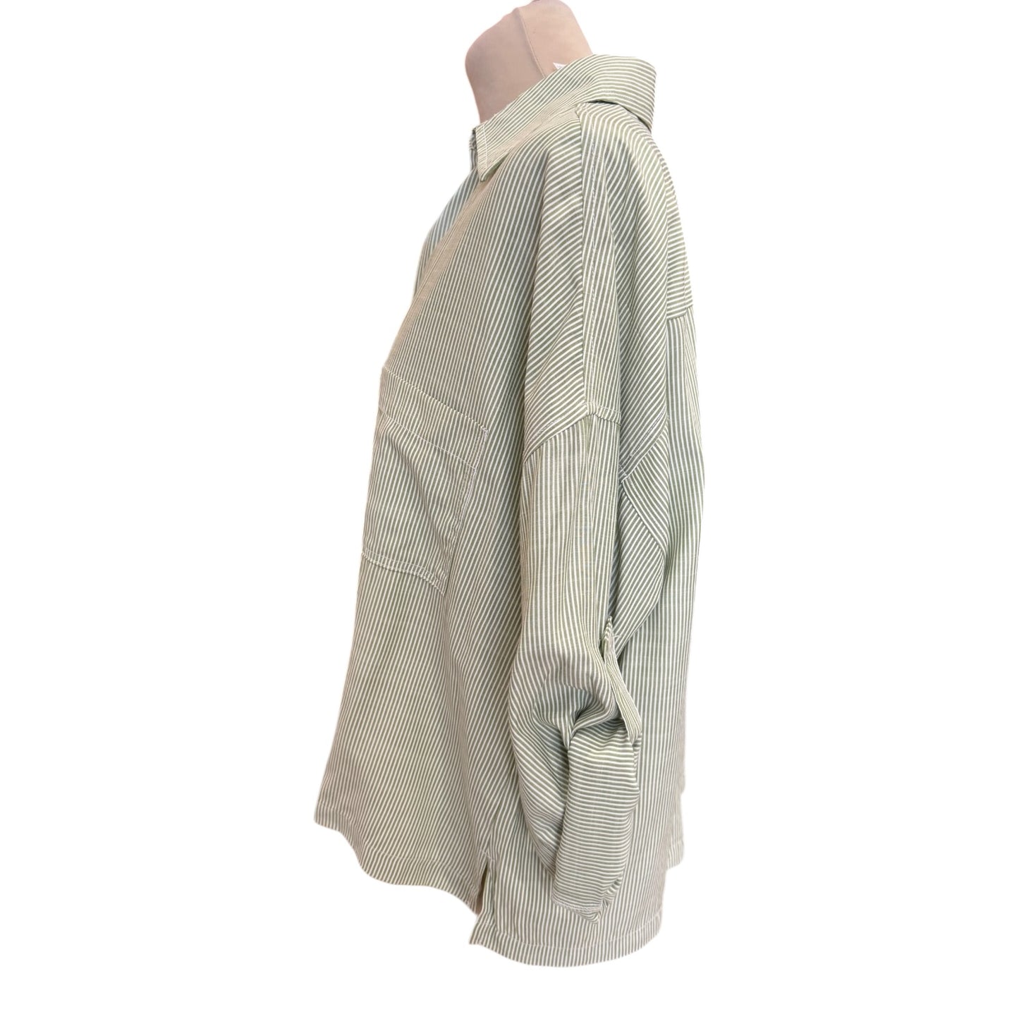 Max Studio London Green Stripe Shirt - 12