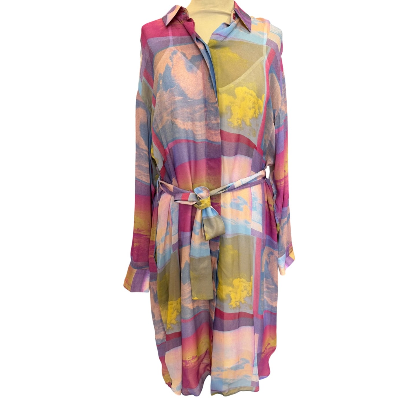 Paul Smith Belted Print Midi Shirt Dress - 14