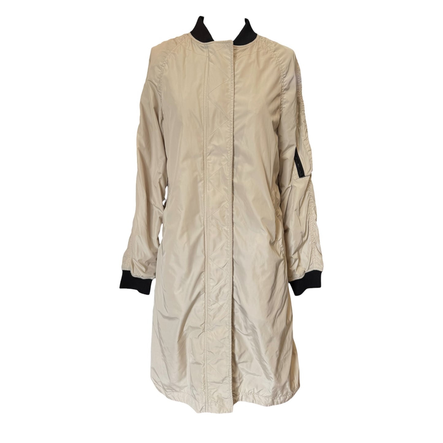 Beaumont Beige and Black Ali Bomber Coat - 10