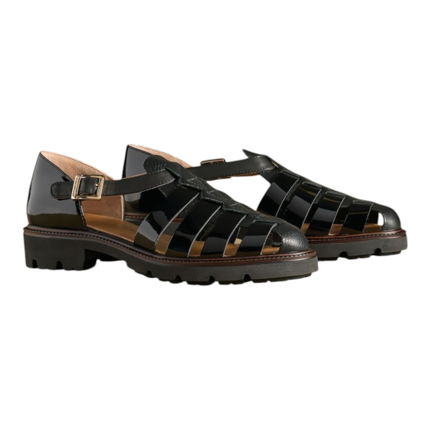 Russell & Bromley Black Sorrento Chunky Fisherman Sandals - 37/4 - NEW