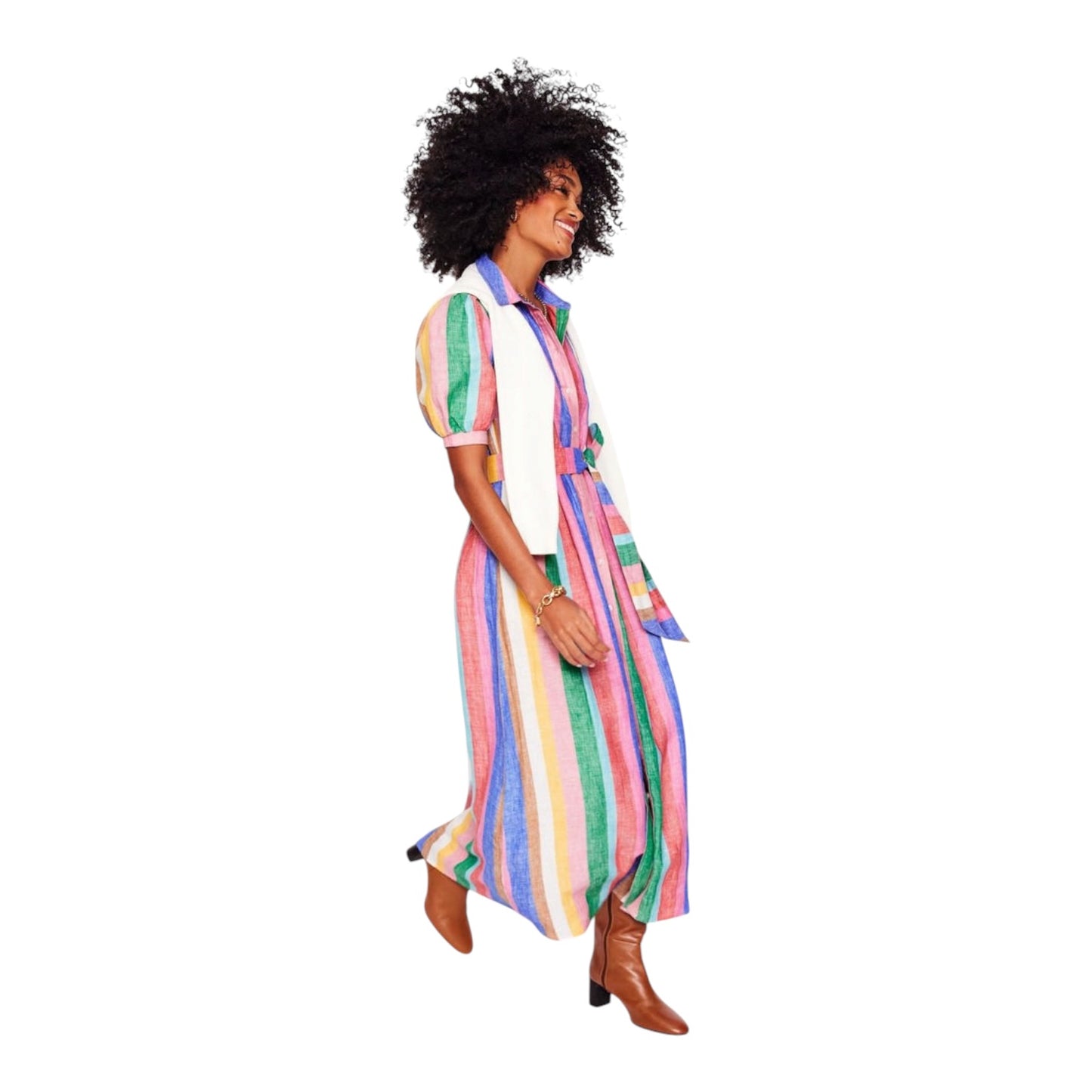 Boden Alexa Linen Maxi Shirt Dress - 10P