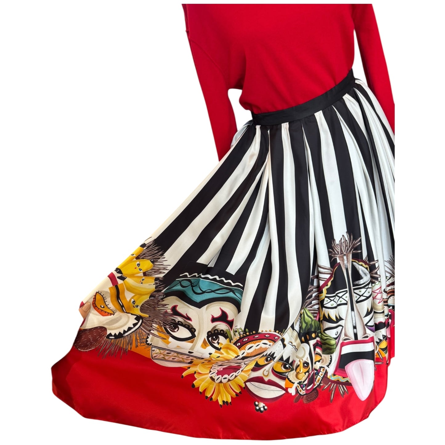Dsquared Stripe Silk Skirt - 8/10