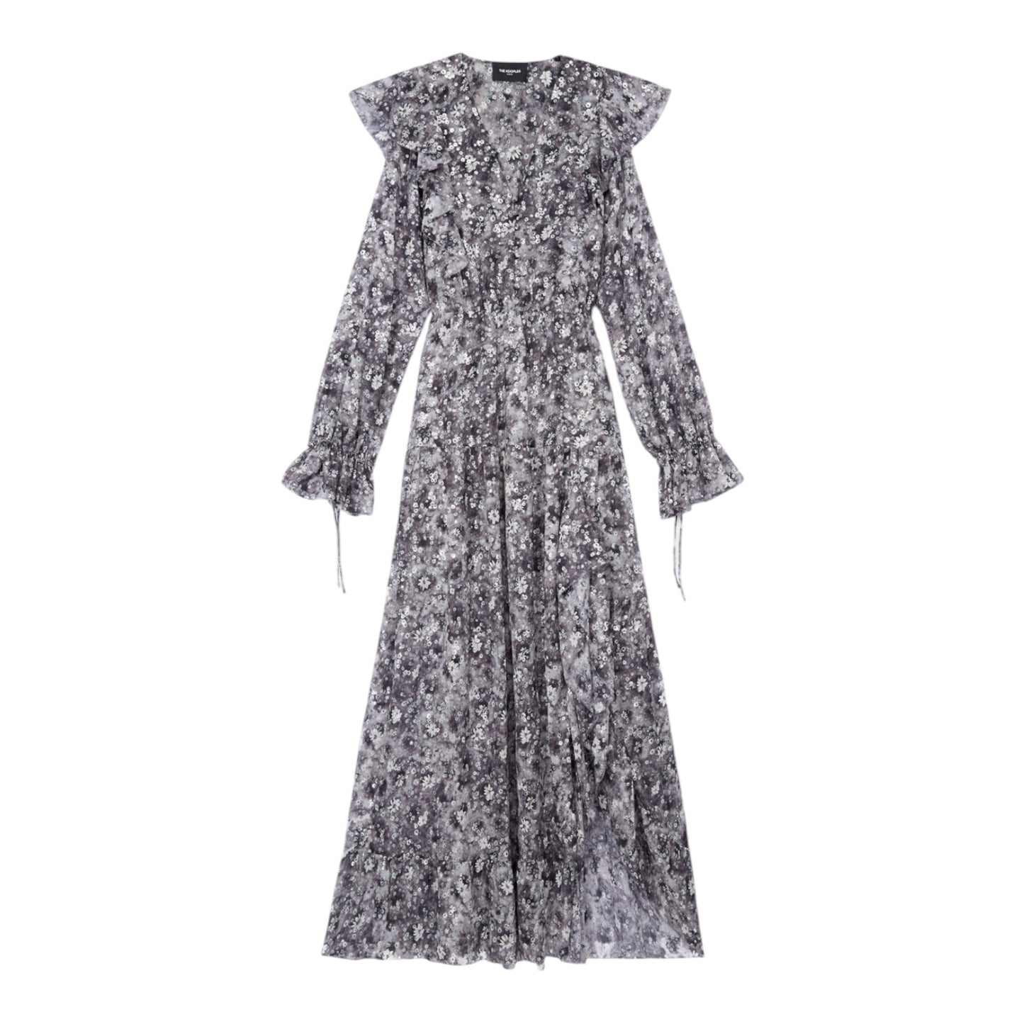 The Kooples Black and Silver Floral Dress - 10