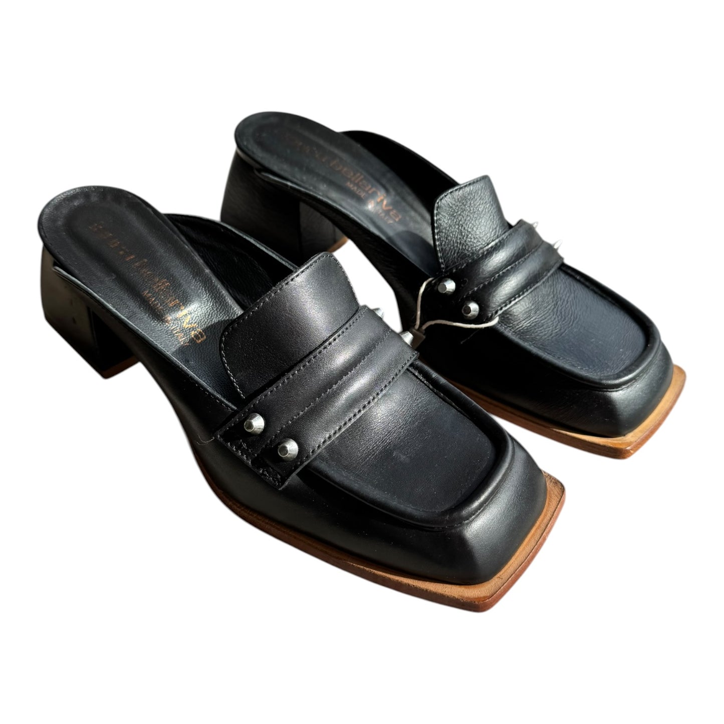 Laura Bellariva Black Low Heel Mules - 38/5 - NEW